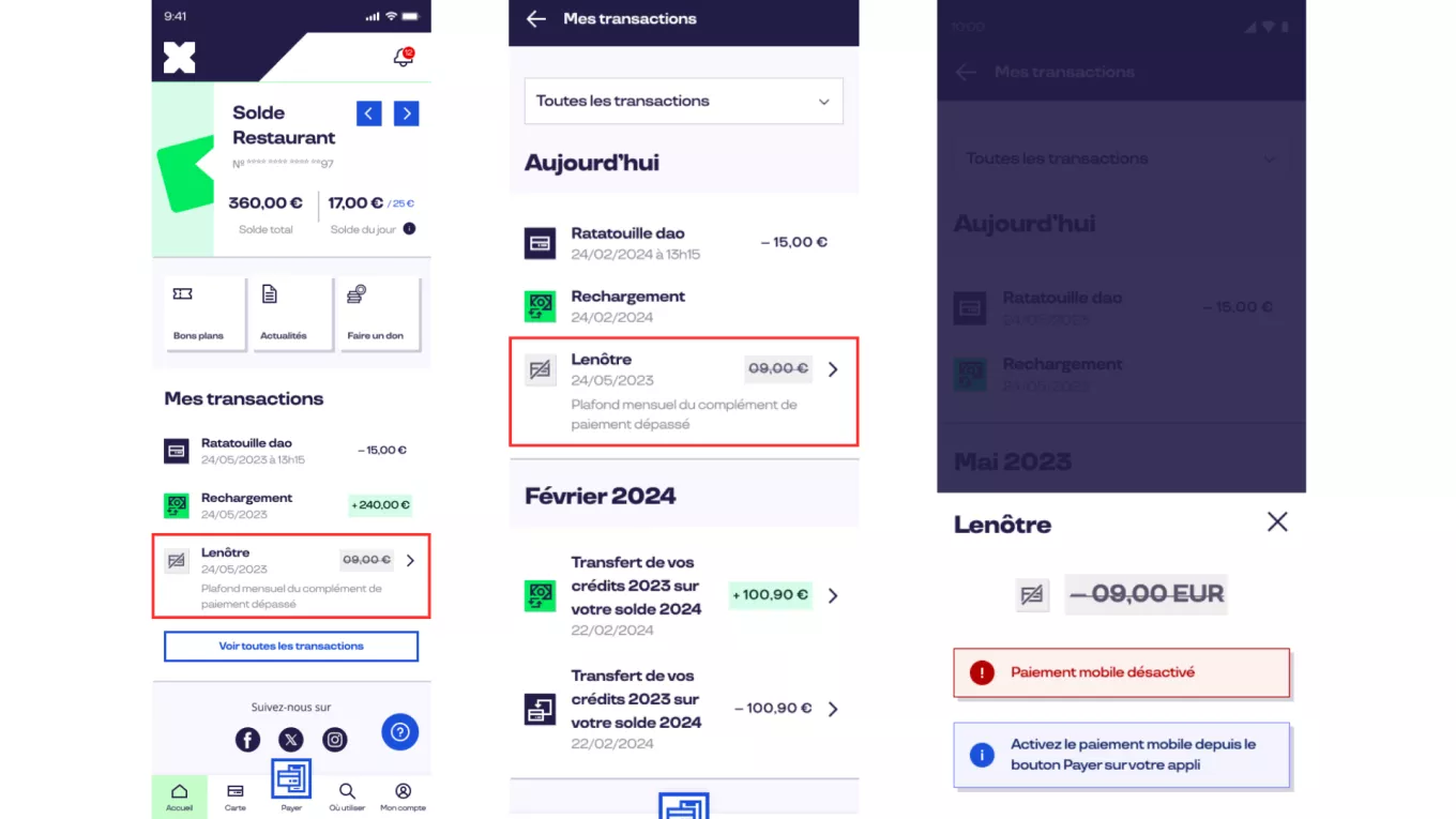 Tuto affichage motif d'échec de transaction 