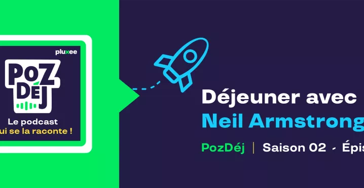 Premier épisode de la saison 2 de PozDej : un déjeuner avec Neil Armstrong, de retour de la lune