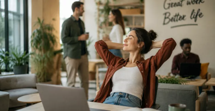 Une atomsphère de travail "anti hustle" qui fait place au temps long.