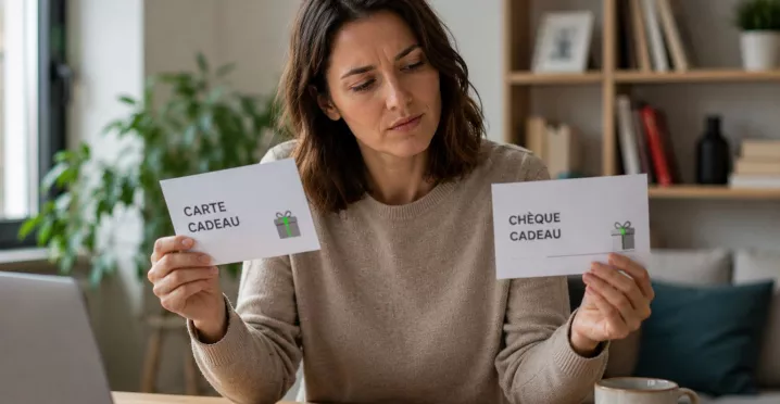 Une secrétaire de CSE hésite entre chèque et carte cadeau à offrir à ses salariés