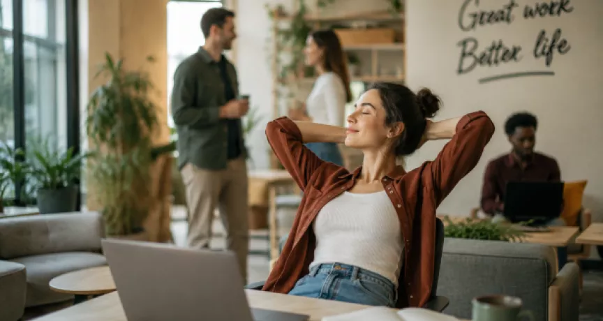 Une atomsphère de travail "anti hustle" qui fait place au temps long.