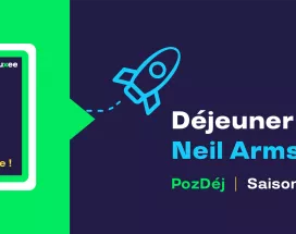 Premier épisode de la saison 2 de PozDej : un déjeuner avec Neil Armstrong, de retour de la lune